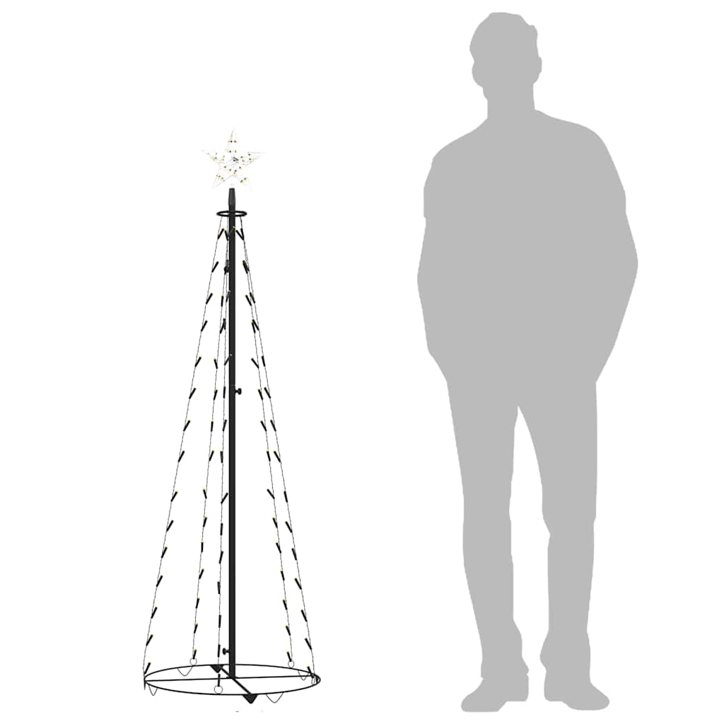 vidaXL Weihnachtsbaum Kegelform 84 LEDs Deko Warmweiß 50x150 cm