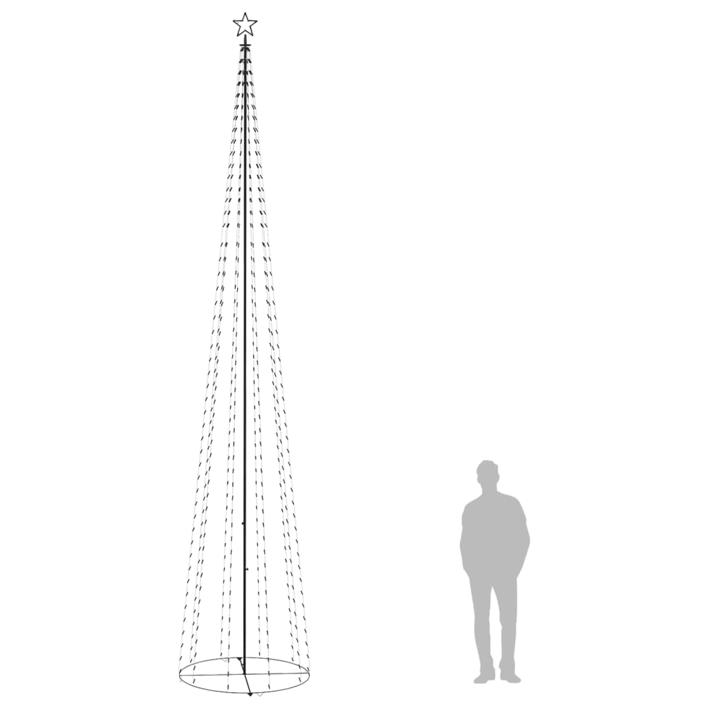 vidaXL Weihnachtsbaum Kegelform 752 LEDs Deko Blau 160x500 cm