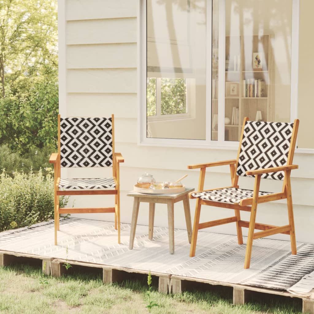 vidaXL Chaises de jardin 2 pcs Bois d'acacia massif