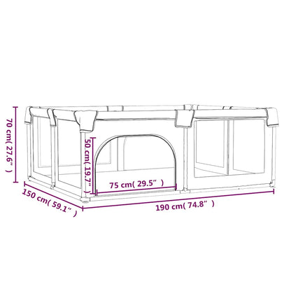 Laufstall mit 2 Türen Rot Oxford-Gewebe