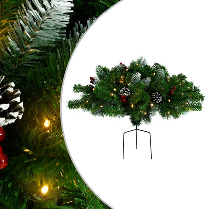 vidaXL Künstlicher Weihnachtsbaum mit Beleuchtung Outdoor Grün 40 cm