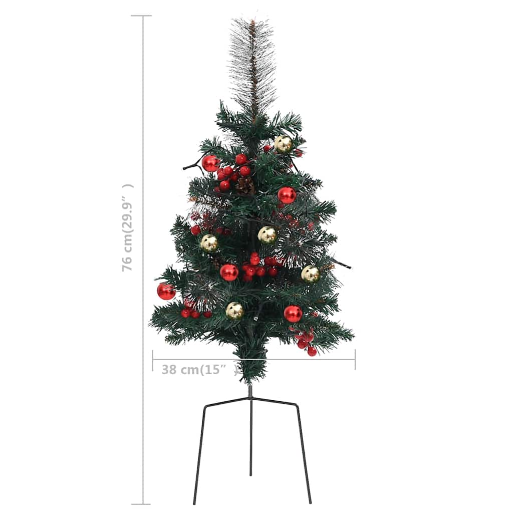 vidaXL Künstlicher Weihnachtsbaum mit Beleuchtung 2 Stk. Outdoor 76 cm