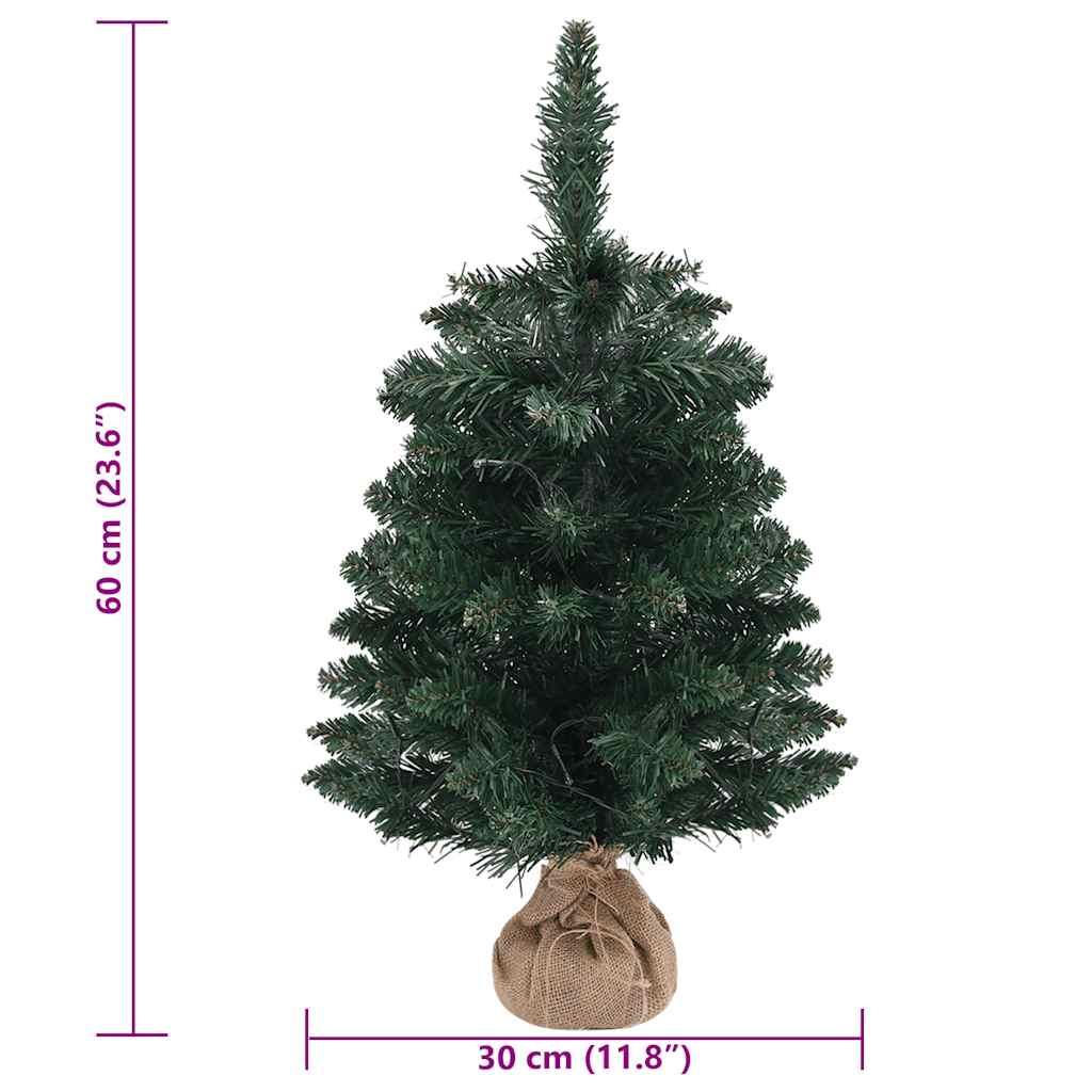 vidaXL Künstlicher Weihnachtsbaum mit Beleuchtung & Ständer Grün 60 cm