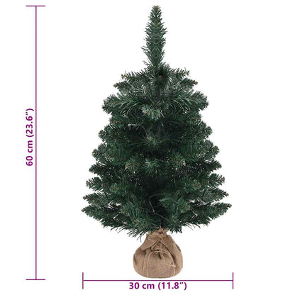 vidaXL Künstlicher Weihnachtsbaum mit Beleuchtung & Ständer Grün 60 cm
