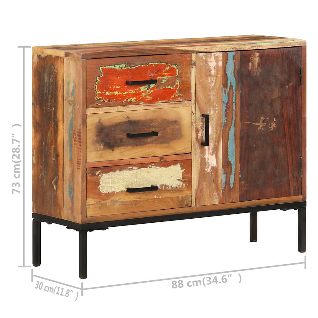vidaXL Sideboard 88x30x73 cm Altholz Massiv