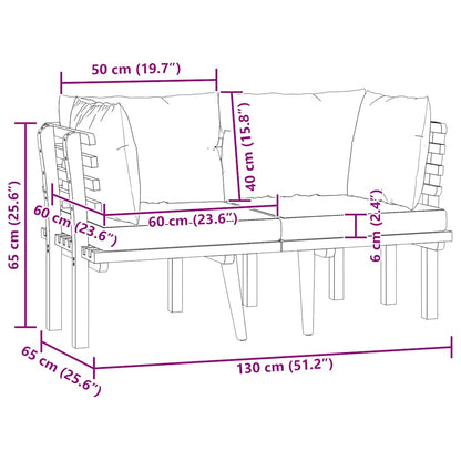 vidaXL 2-Sitzer-Gartensofa mit Kissen Massivholz Akazie