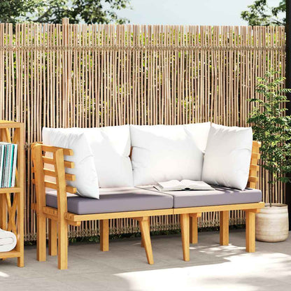 vidaXL 2-Sitzer-Gartensofa mit Kissen Massivholz Akazie
