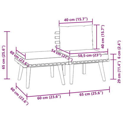 vidaXL 3-tlg. Garten-Lounge-Set mit Kissen Massivholz Akazie