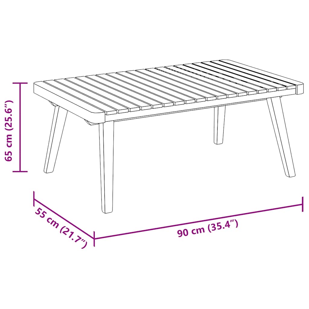 vidaXL 3-tlg. Garten-Lounge-Set mit Kissen Massivholz Akazie