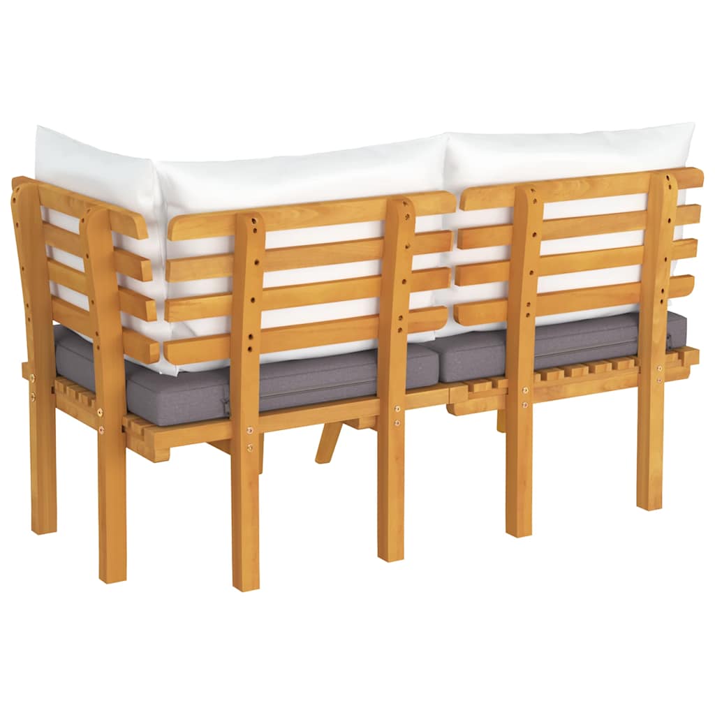vidaXL 2-tlg. Garten-Lounge-Set mit Kissen Massivholz Akazie