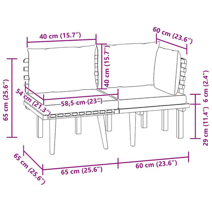 vidaXL 2-tlg. Garten-Lounge-Set mit Kissen Massivholz Akazie
