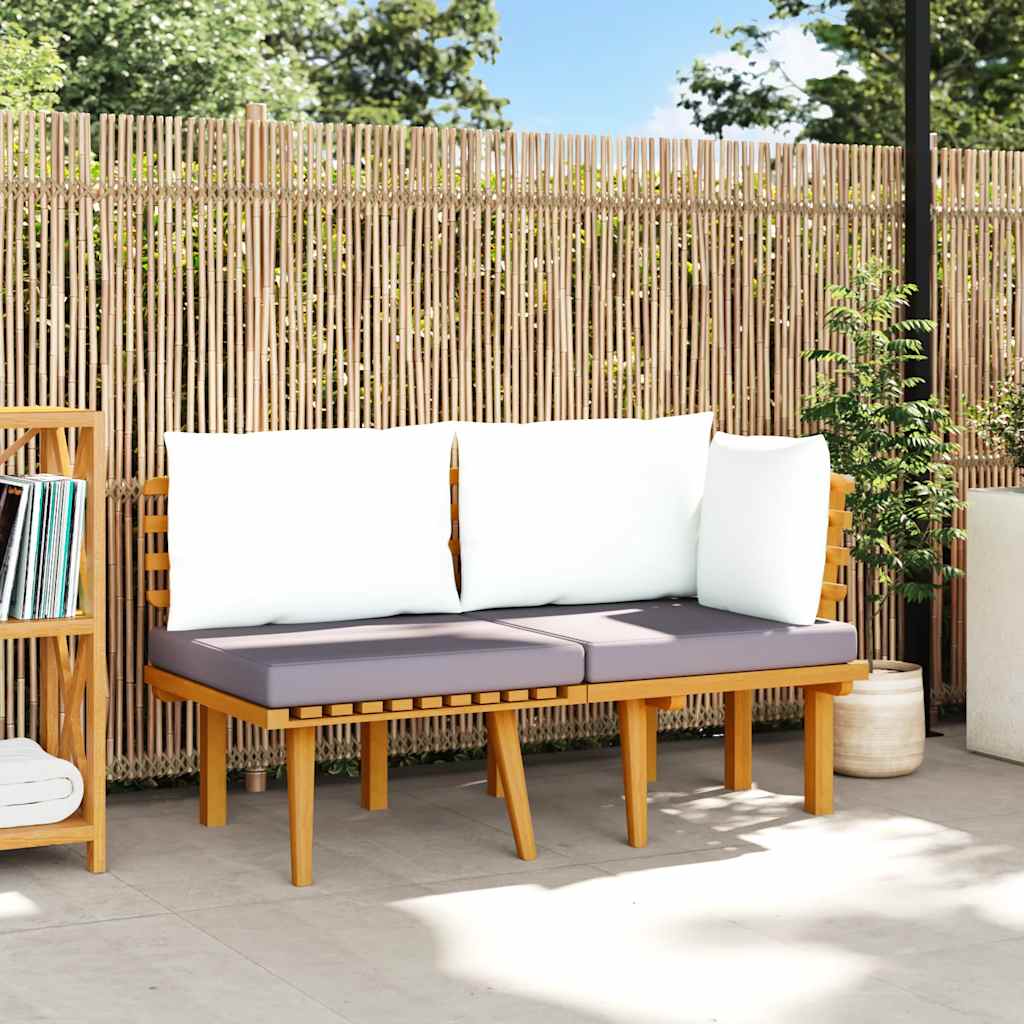 vidaXL 2-tlg. Garten-Lounge-Set mit Kissen Massivholz Akazie