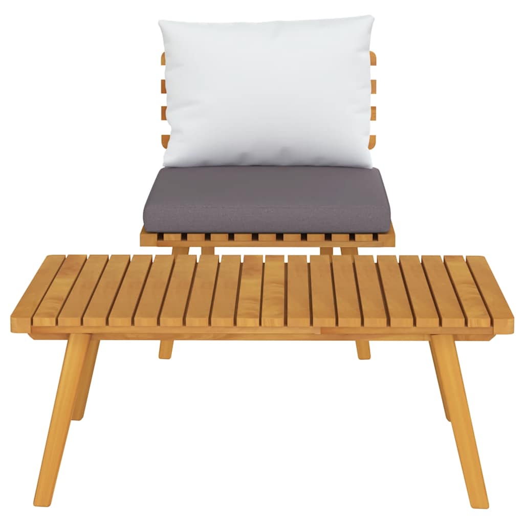 vidaXL 2-tlg. Garten-Lounge-Set mit Kissen Massivholz Akazie