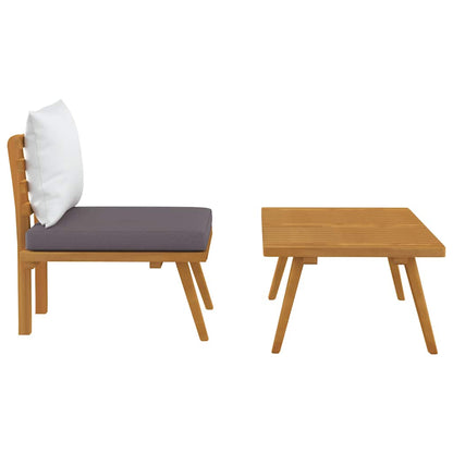 vidaXL 2-tlg. Garten-Lounge-Set mit Kissen Massivholz Akazie
