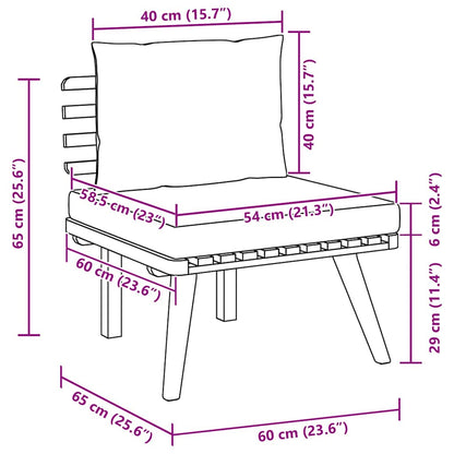 vidaXL 2-tlg. Garten-Lounge-Set mit Kissen Massivholz Akazie