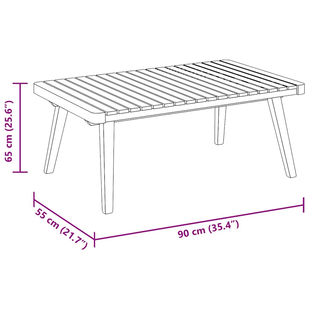 vidaXL 2-tlg. Garten-Lounge-Set mit Kissen Massivholz Akazie