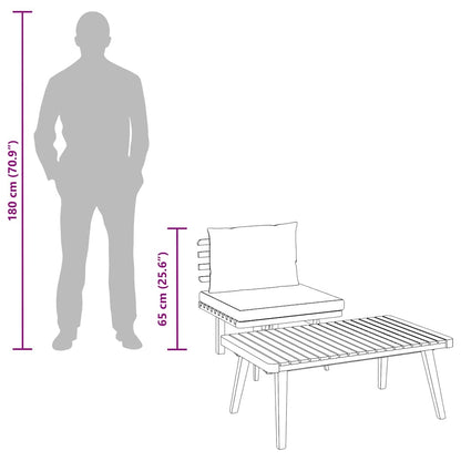 vidaXL 2-tlg. Garten-Lounge-Set mit Kissen Massivholz Akazie