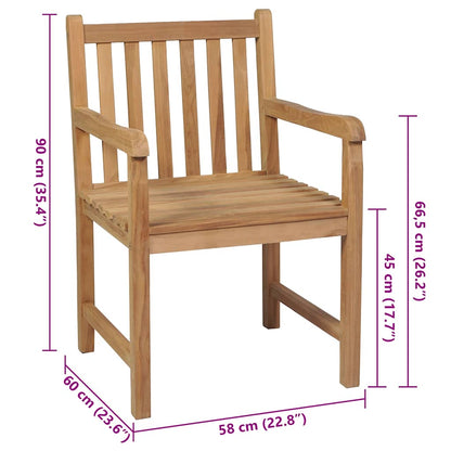 Gartenstühle 8 Stk. mit Beigen Kissen Massivholz Teak