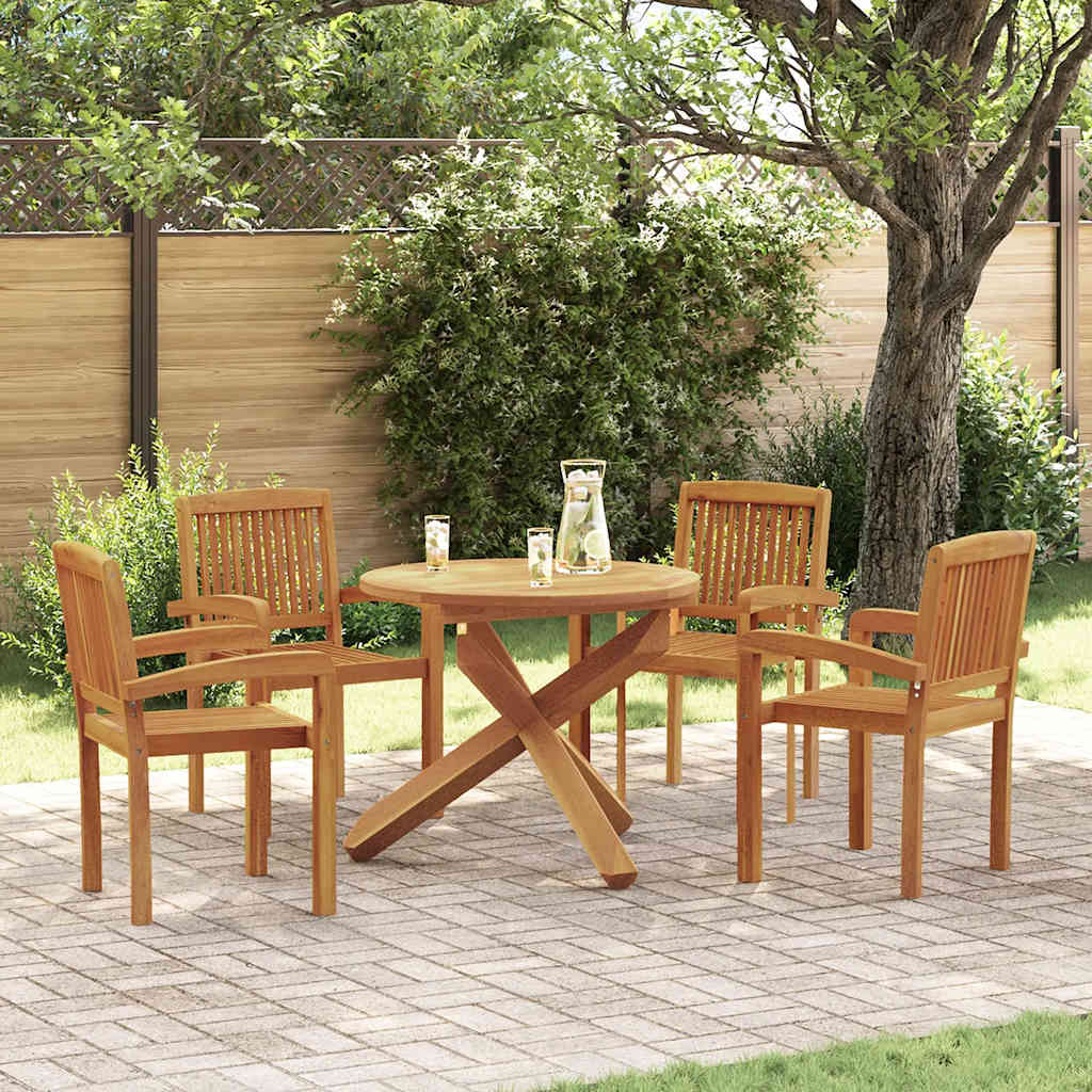 vidaXL Ensemble de salle à manger de jardin 5 pcs en teck massif