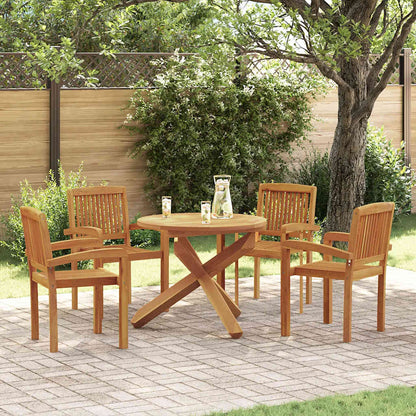 vidaXL Ensemble de salle à manger de jardin 5 pcs en teck massif