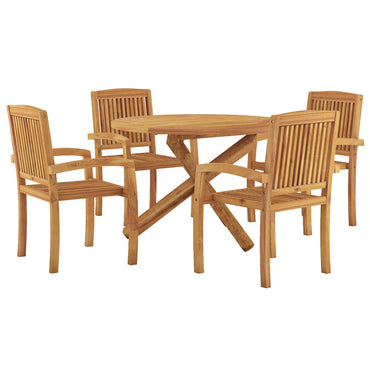 vidaXL 5-tlg. Garten-Essgruppe Massivholz Teak