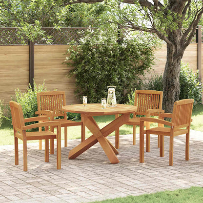 vidaXL Ensemble de salle à manger de jardin 5 pcs en teck massif