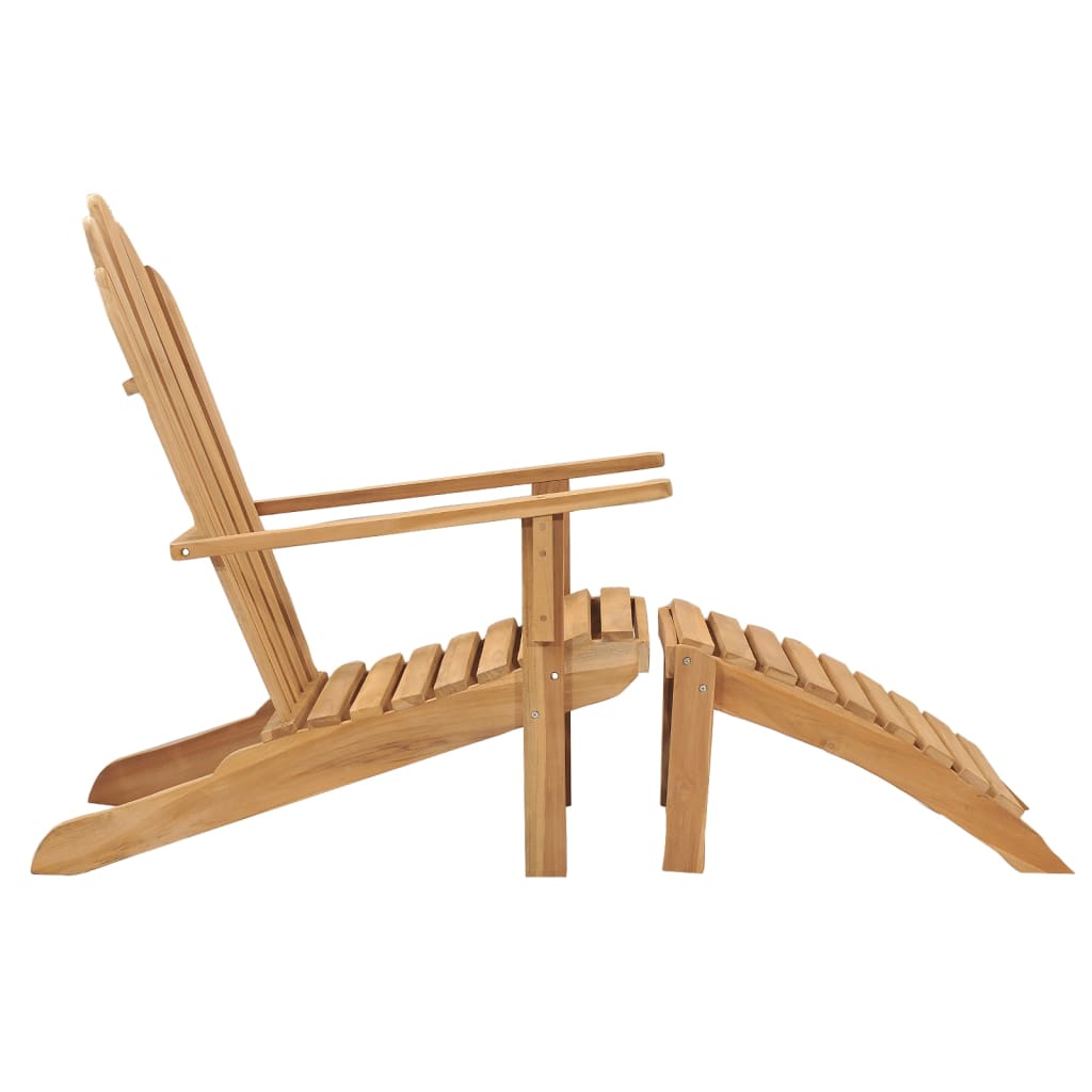 vidaXL Chaises Adirondack avec repose-pieds 2 pcs Bois de teck massif
