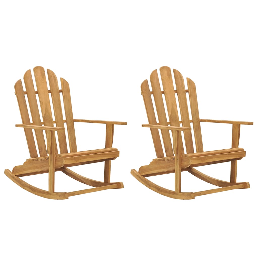 vidaXL Fauteuils à bascule Adirondack 2 pcs. Bois de teck massif