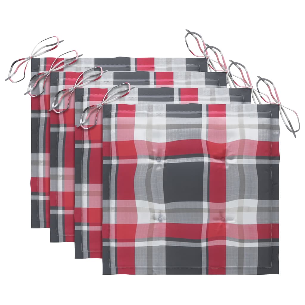 Stapelbare Gartenstühle mit Kissen 4 Stk. Massivholz Teak