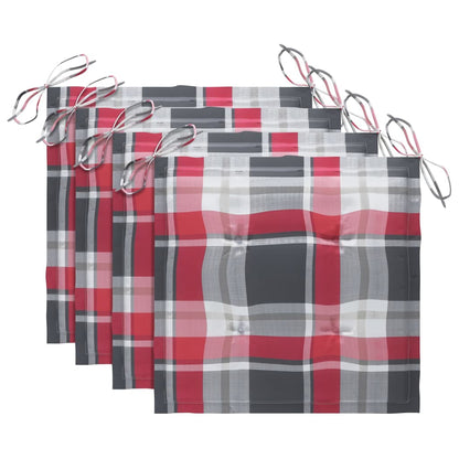 Stapelbare Gartenstühle mit Kissen 4 Stk. Massivholz Teak