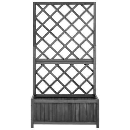 vidaXL Garten-Spalier mit Blumenkasten Schwarz 70x30x135 cm Tannenholz