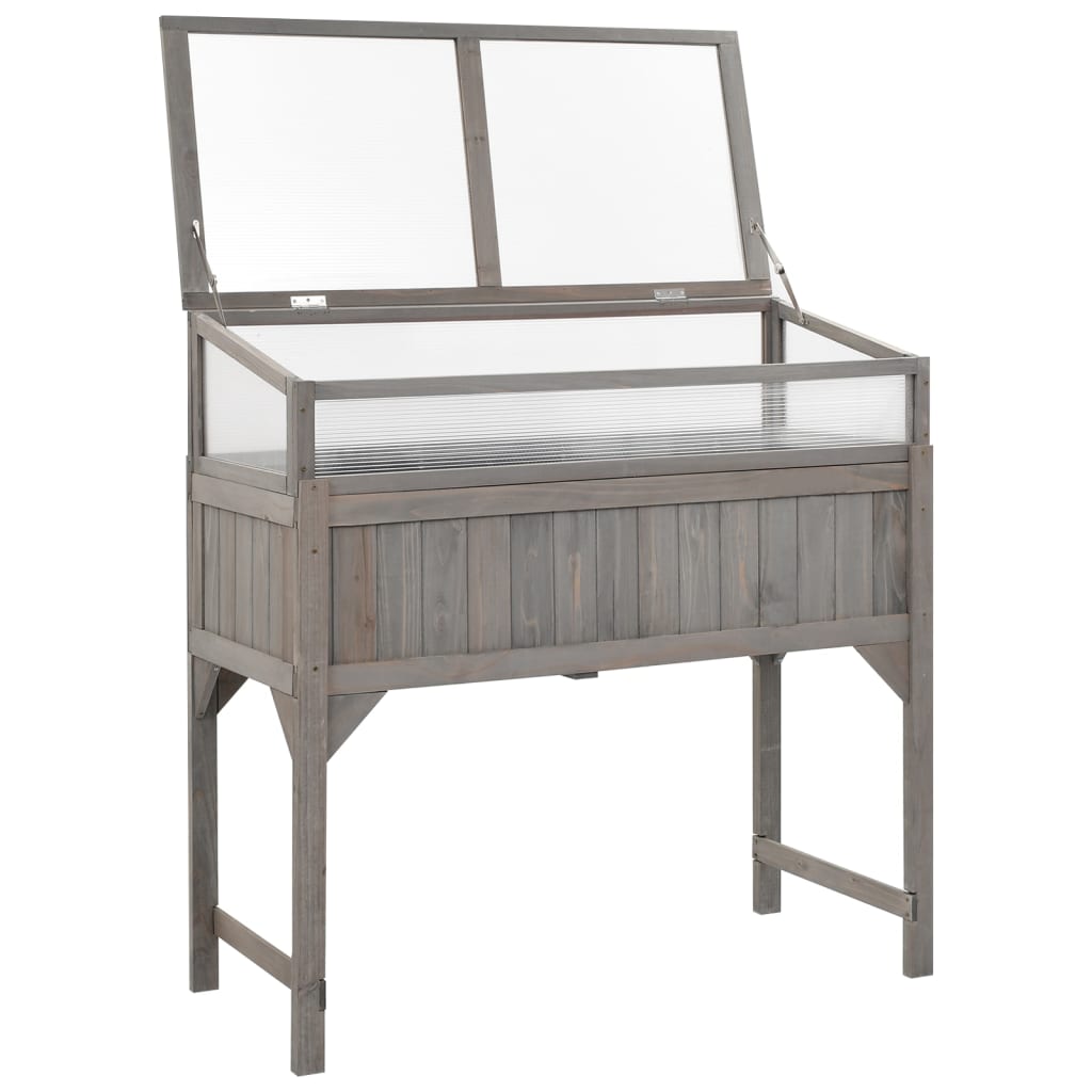 vidaXL Carré potager avec serre 110x54x120 cm Bois de sapin massif