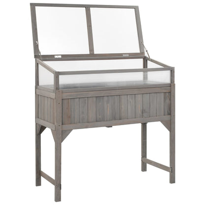vidaXL Carré potager avec serre 110x54x120 cm Bois de sapin massif