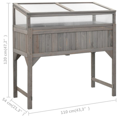 vidaXL Carré potager avec serre 110x54x120 cm Bois de sapin massif