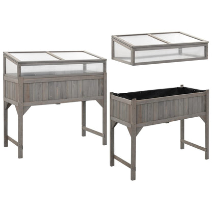 vidaXL Carré potager avec serre 110x54x120 cm Bois de sapin massif