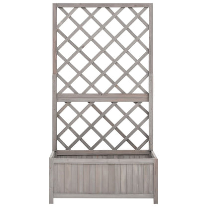 vidaXL Garten-Spalier mit Blumenkasten Grau 70x30x135 cm Tannenholz