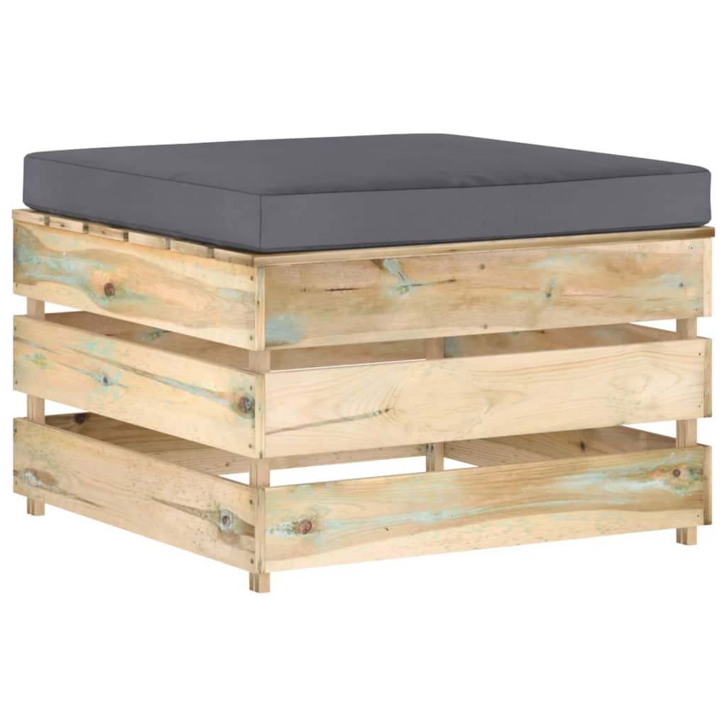 vidaXL 4-tlg. Garten-Lounge-Set mit Kissen Grün Imprägniertes Holz