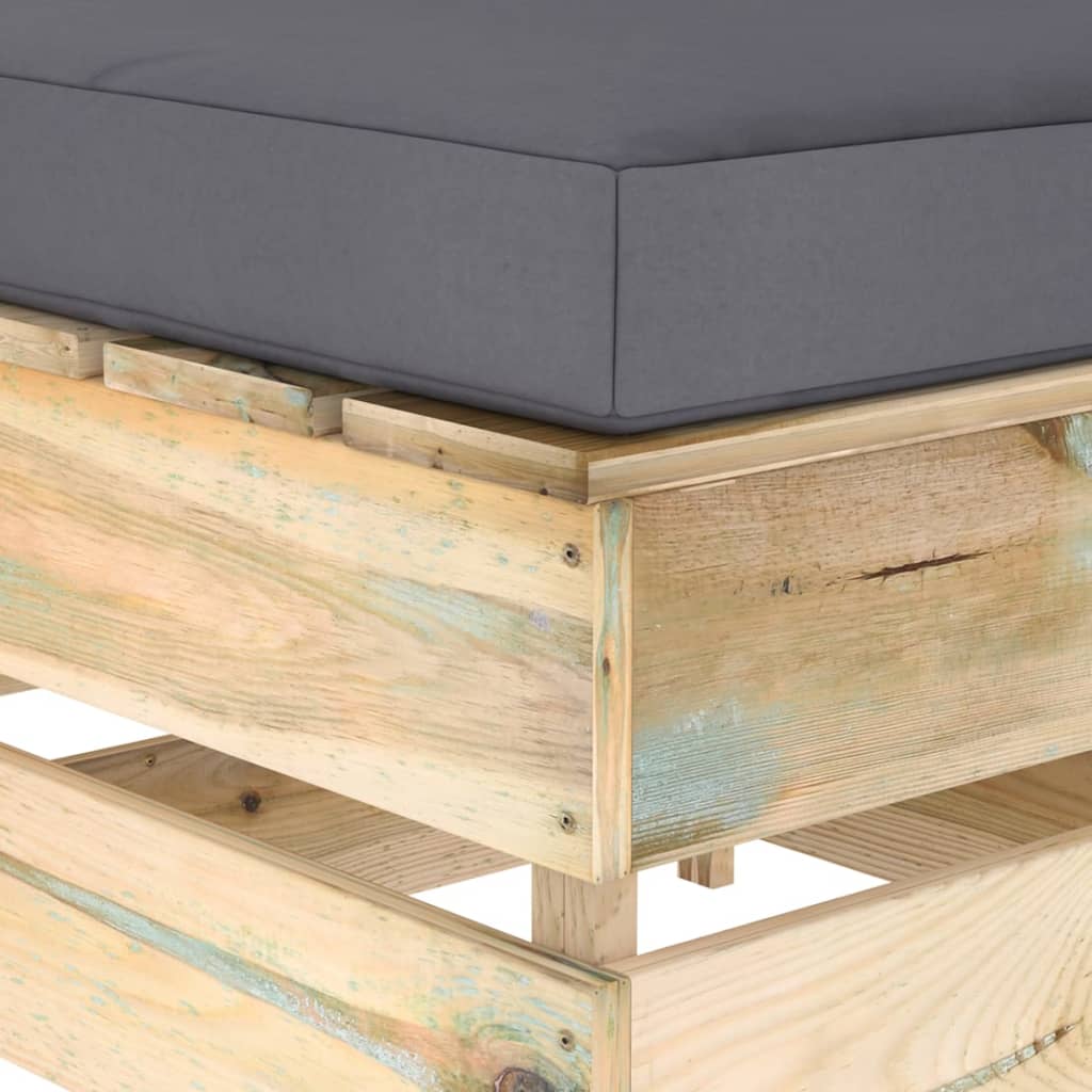 vidaXL 4-tlg. Garten-Lounge-Set mit Kissen Grün Imprägniertes Holz