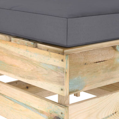 vidaXL 4-tlg. Garten-Lounge-Set mit Kissen Grün Imprägniertes Holz