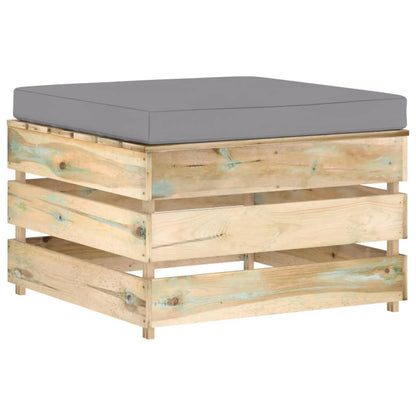 vidaXL 4-tlg. Garten-Lounge-Set mit Kissen Grün Imprägniertes Holz