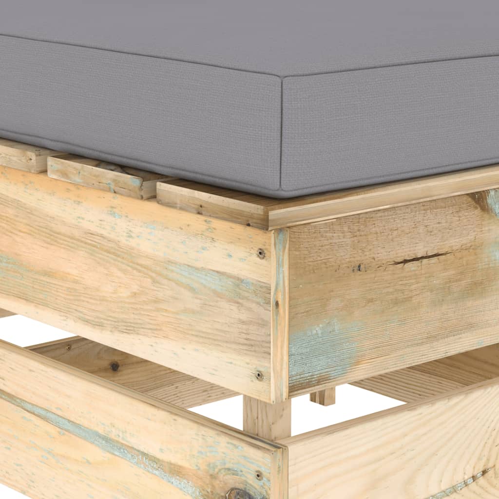 vidaXL 4-tlg. Garten-Lounge-Set mit Kissen Grün Imprägniertes Holz