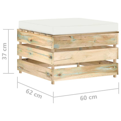 vidaXL 4-tlg. Garten-Lounge-Set mit Kissen Grün Imprägniertes Holz
