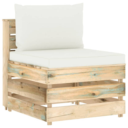 vidaXL 4-tlg. Garten-Lounge-Set mit Kissen Grün Imprägniertes Holz