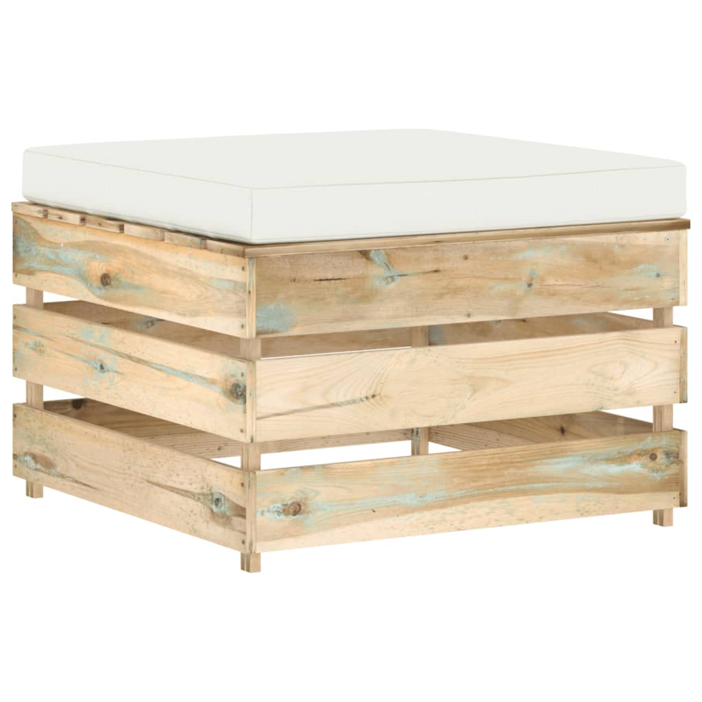 vidaXL 4-tlg. Garten-Lounge-Set mit Kissen Grün Imprägniertes Holz
