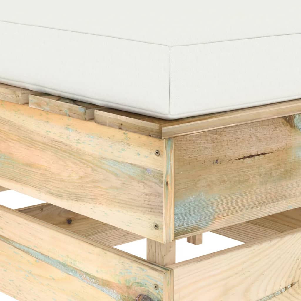 vidaXL 4-tlg. Garten-Lounge-Set mit Kissen Grün Imprägniertes Holz