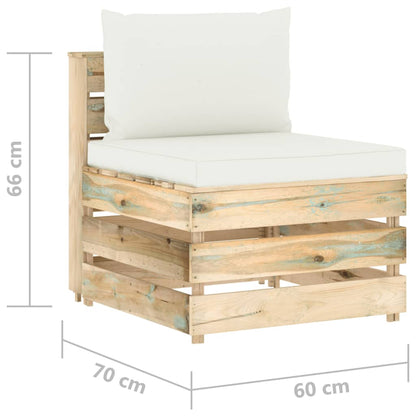 vidaXL 4-tlg. Garten-Lounge-Set mit Kissen Grün Imprägniertes Holz