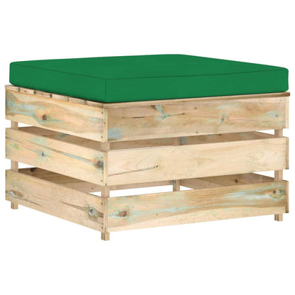 vidaXL 4-tlg. Garten-Lounge-Set mit Kissen Grün Imprägniertes Holz