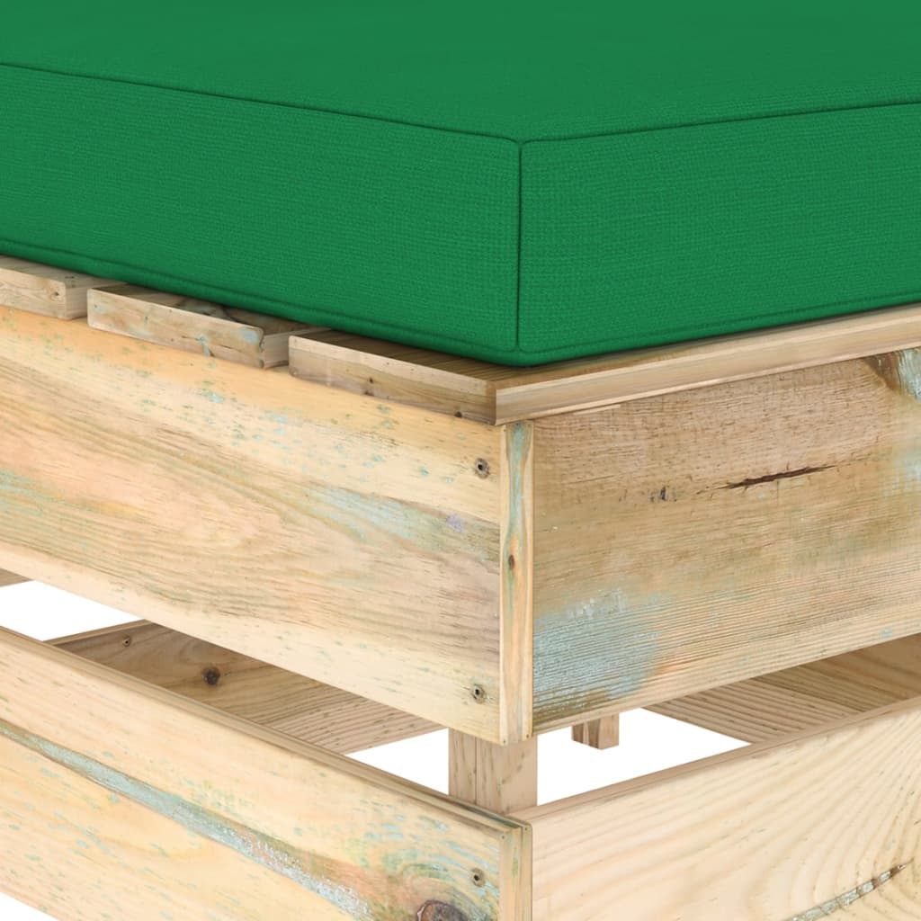 vidaXL 4-tlg. Garten-Lounge-Set mit Kissen Grün Imprägniertes Holz