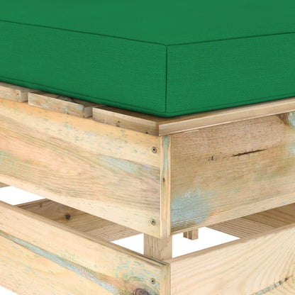 vidaXL 4-tlg. Garten-Lounge-Set mit Kissen Grün Imprägniertes Holz