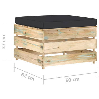 vidaXL 4-tlg. Garten-Lounge-Set mit Kissen Grün Imprägniertes Holz